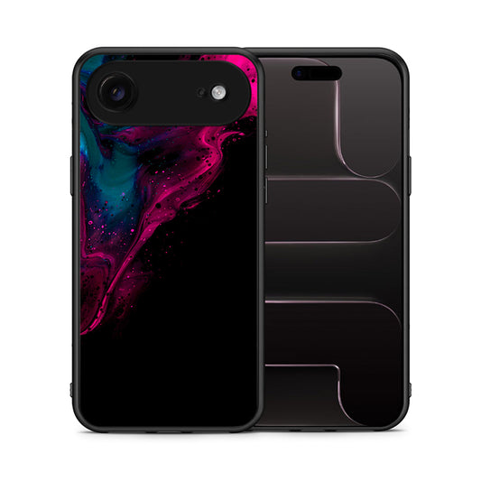 Θήκη iPhone 17 Air Pink Black Watercolor από τη Smartfits με σχέδιο στο πίσω μέρος και μαύρο περίβλημα | iPhone 17 Air Pink Black Watercolor case with colorful back and black bezels