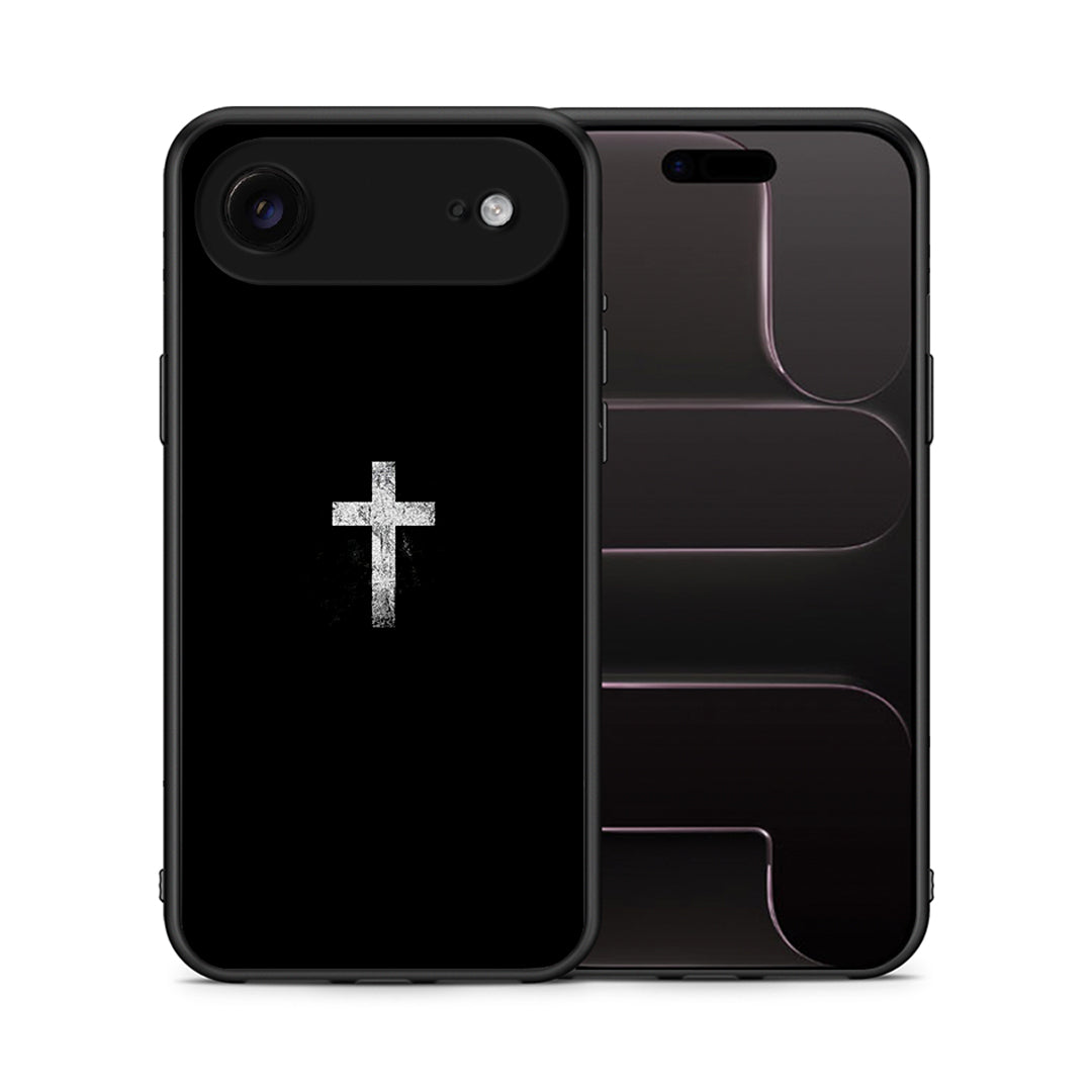 Θήκη iPhone 17 Air White Cross από τη Smartfits με σχέδιο στο πίσω μέρος και μαύρο περίβλημα | iPhone 17 Air White Cross case with colorful back and black bezels