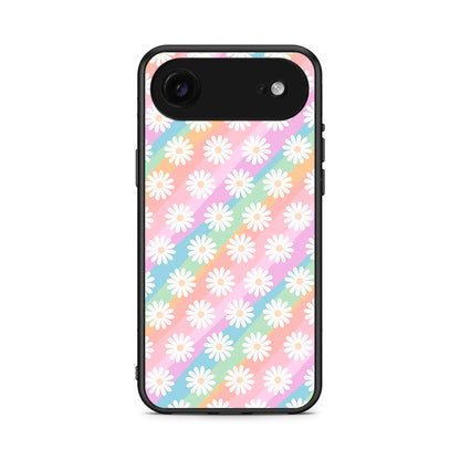 iPhone 17 Air White Daisies θήκη από τη Smartfits με σχέδιο στο πίσω μέρος και μαύρο περίβλημα | Smartphone case with colorful back and black bezels by Smartfits
