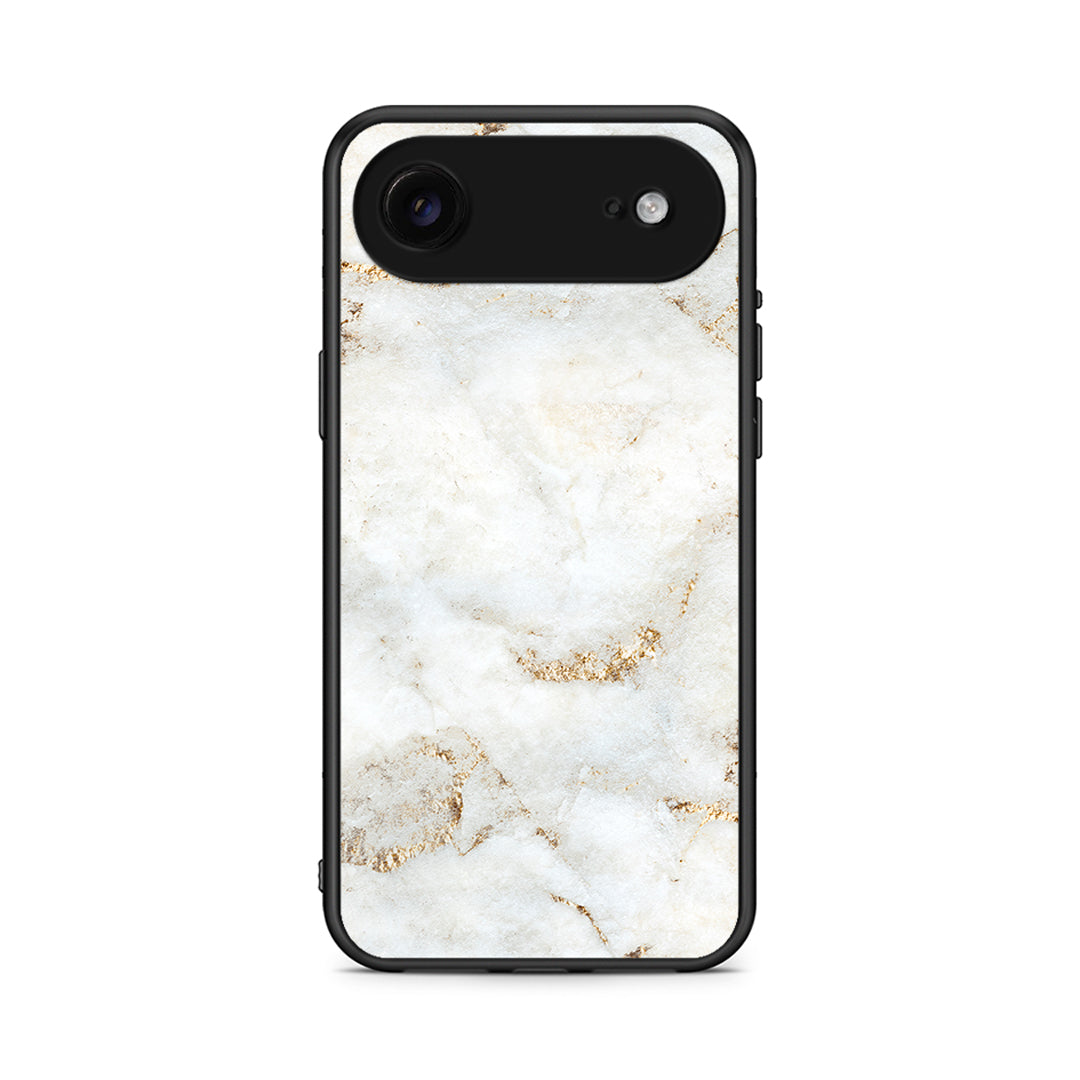 iPhone 17 Air White Gold Marble θήκη από τη Smartfits με σχέδιο στο πίσω μέρος και μαύρο περίβλημα | Smartphone case with colorful back and black bezels by Smartfits