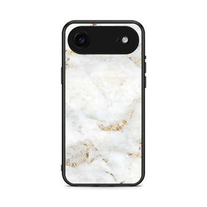 iPhone 17 Air White Gold Marble θήκη από τη Smartfits με σχέδιο στο πίσω μέρος και μαύρο περίβλημα | Smartphone case with colorful back and black bezels by Smartfits