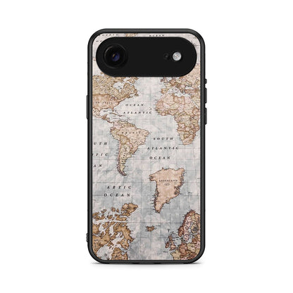 iPhone 17 Air World Map Θήκη από τη Smartfits με σχέδιο στο πίσω μέρος και μαύρο περίβλημα | Smartphone case with colorful back and black bezels by Smartfits