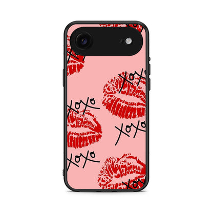 iPhone 17 Air XOXO Lips θήκη από τη Smartfits με σχέδιο στο πίσω μέρος και μαύρο περίβλημα | Smartphone case with colorful back and black bezels by Smartfits