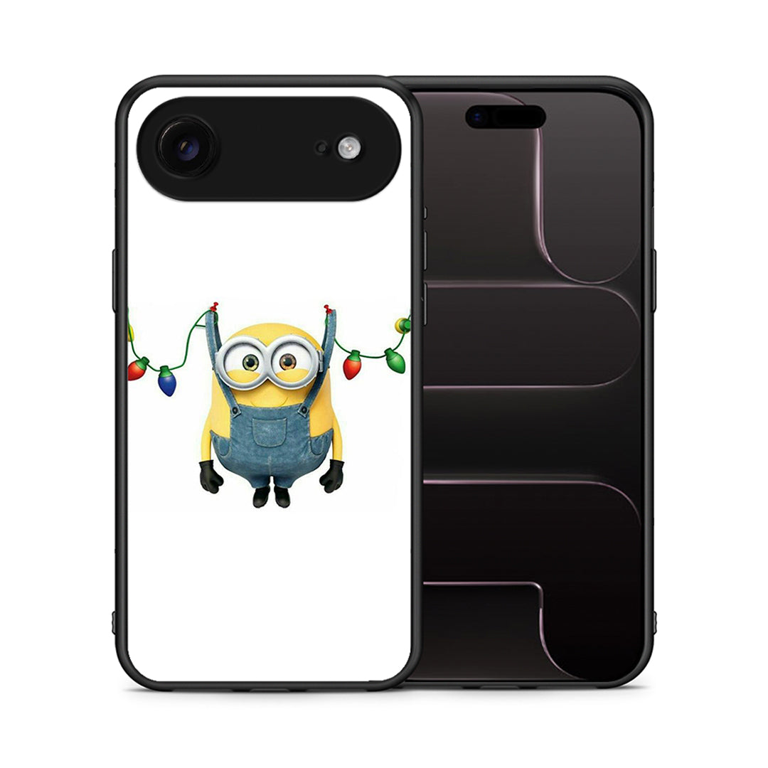 Θήκη iPhone 17 Air Xmas Minion Lights από τη Smartfits με σχέδιο στο πίσω μέρος και μαύρο περίβλημα | iPhone 17 Air Xmas Minion Lights case with colorful back and black bezels