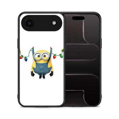 Θήκη iPhone 17 Air Xmas Minion Lights από τη Smartfits με σχέδιο στο πίσω μέρος και μαύρο περίβλημα | iPhone 17 Air Xmas Minion Lights case with colorful back and black bezels