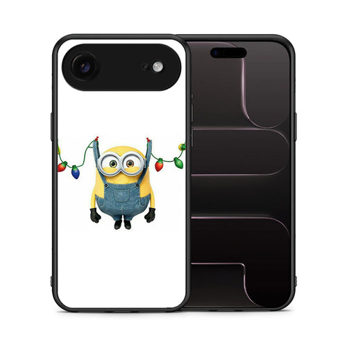Θήκη iPhone 17 Air Xmas Minion Lights από τη Smartfits με σχέδιο στο πίσω μέρος και μαύρο περίβλημα | iPhone 17 Air Xmas Minion Lights case with colorful back and black bezels