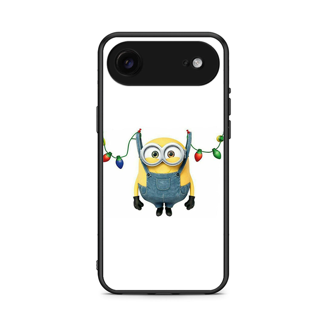 iPhone 17 Air Xmas Minion Lights θήκη από τη Smartfits με σχέδιο στο πίσω μέρος και μαύρο περίβλημα | Smartphone case with colorful back and black bezels by Smartfits