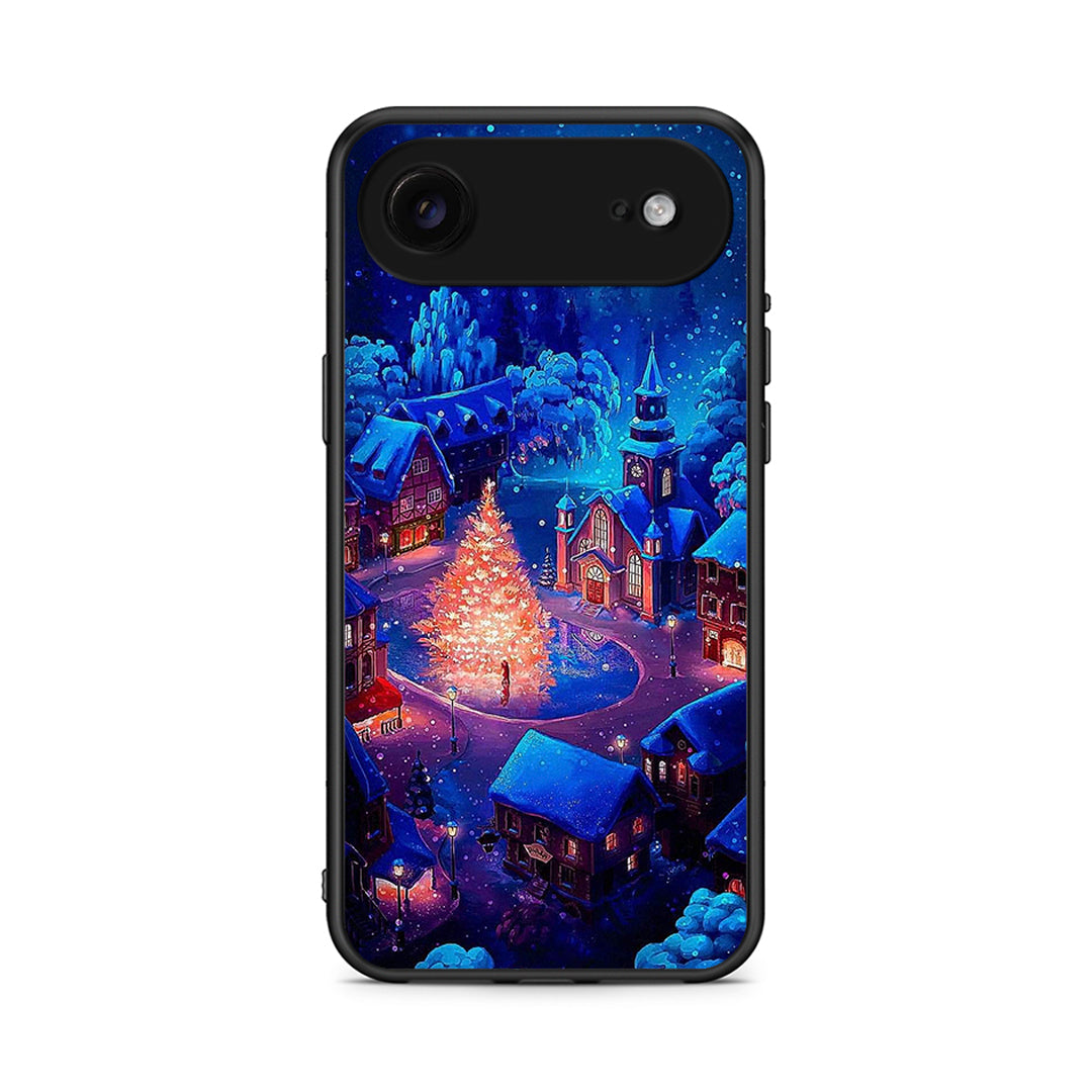 iPhone 17 Air Xmas Village θήκη από τη Smartfits με σχέδιο στο πίσω μέρος και μαύρο περίβλημα | Smartphone case with colorful back and black bezels by Smartfits