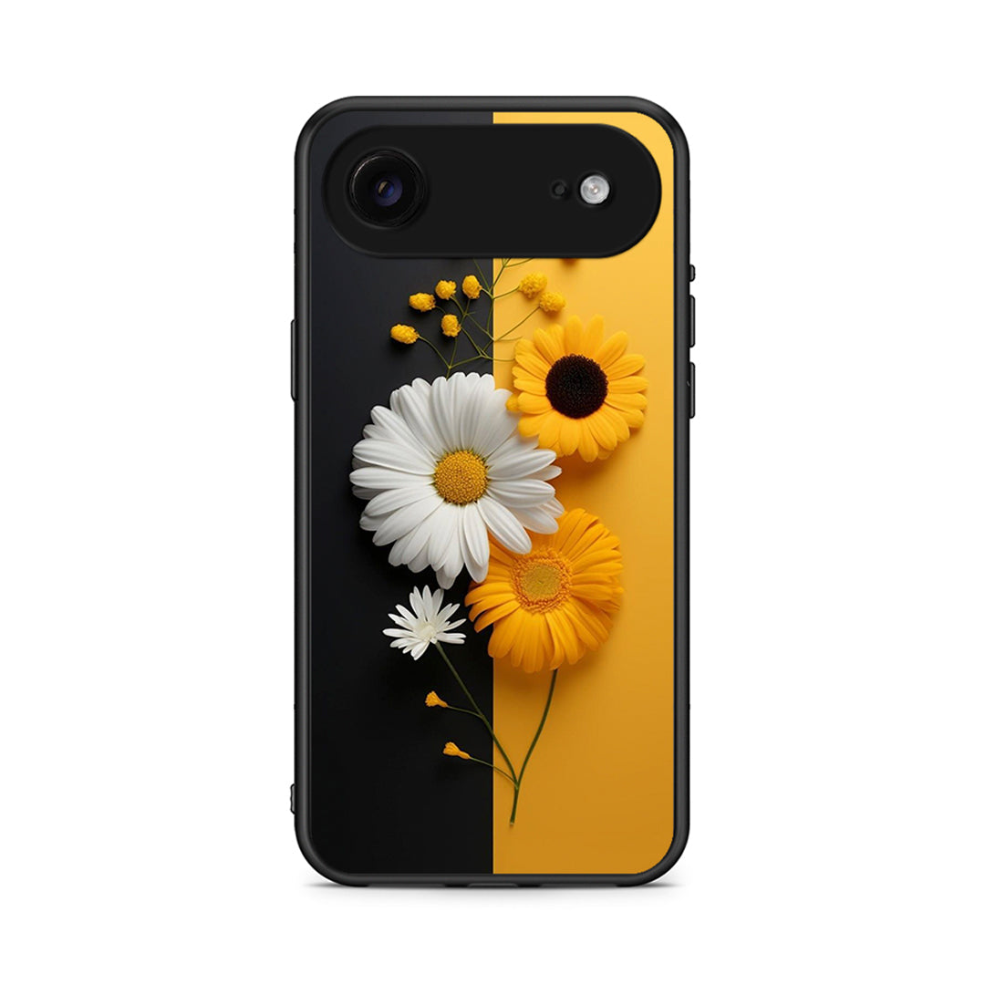 iPhone 17 Air Yellow Daisies θήκη από τη Smartfits με σχέδιο στο πίσω μέρος και μαύρο περίβλημα | Smartphone case with colorful back and black bezels by Smartfits