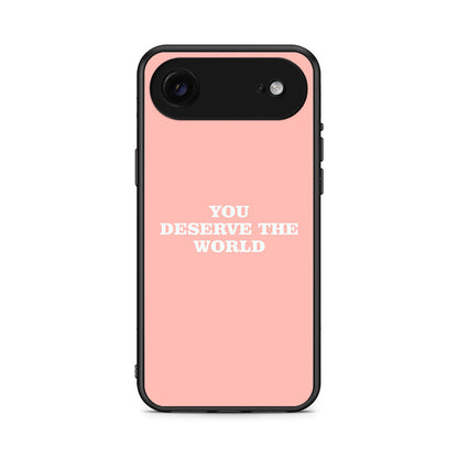 iPhone 17 Air You Deserve The World Θήκη Αγίου Βαλεντίνου από τη Smartfits με σχέδιο στο πίσω μέρος και μαύρο περίβλημα | Smartphone case with colorful back and black bezels by Smartfits