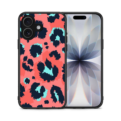 Θήκη iPhone 17 Pink Leopard Animal από τη Smartfits με σχέδιο στο πίσω μέρος και μαύρο περίβλημα | iPhone 17 Pink Leopard Animal case with colorful back and black bezels