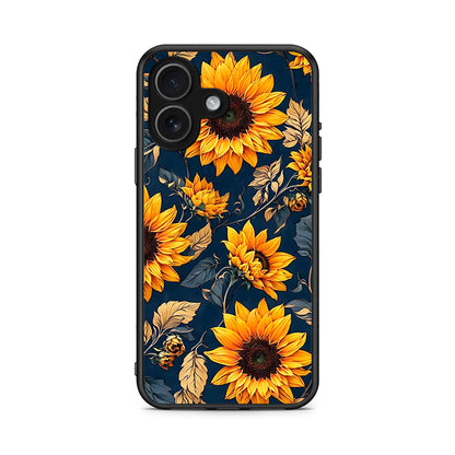 iPhone 17 Autumn Sunflowers Θήκη από τη Smartfits με σχέδιο στο πίσω μέρος και μαύρο περίβλημα | Smartphone case with colorful back and black bezels by Smartfits