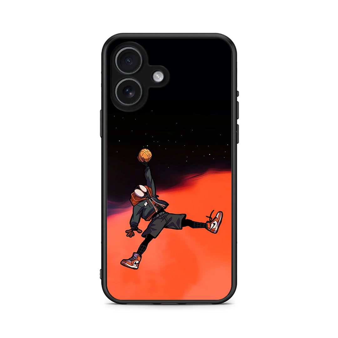 iPhone 17 Basketball Hero θήκη από τη Smartfits με σχέδιο στο πίσω μέρος και μαύρο περίβλημα | Smartphone case with colorful back and black bezels by Smartfits