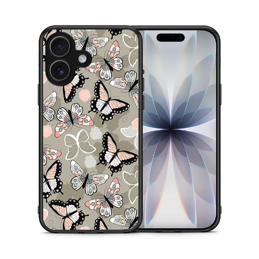 Θήκη iPhone 17 Butterflies Boho από τη Smartfits με σχέδιο στο πίσω μέρος και μαύρο περίβλημα | iPhone 17 Butterflies Boho case with colorful back and black bezels