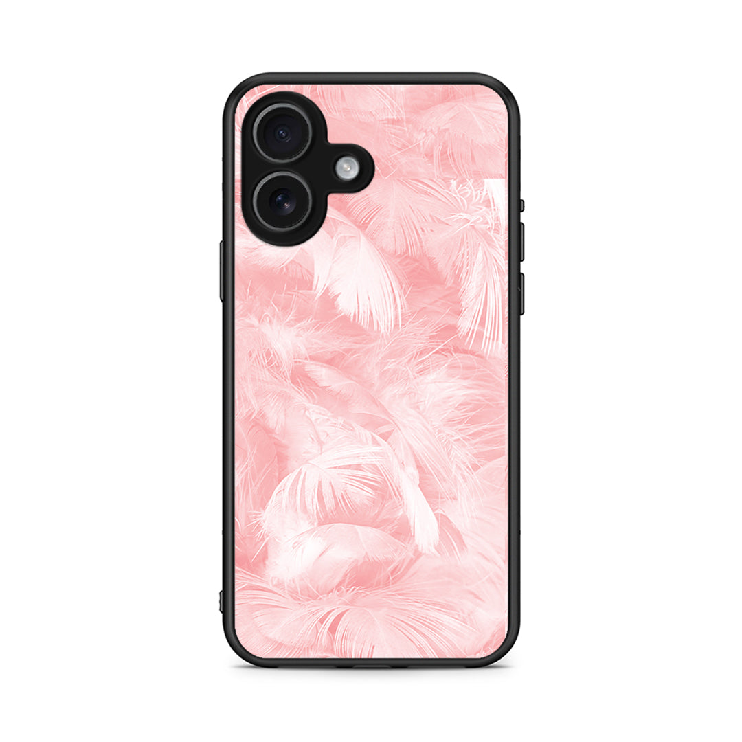 33 - iPhone 17 Pink Feather Boho case, cover, bumper