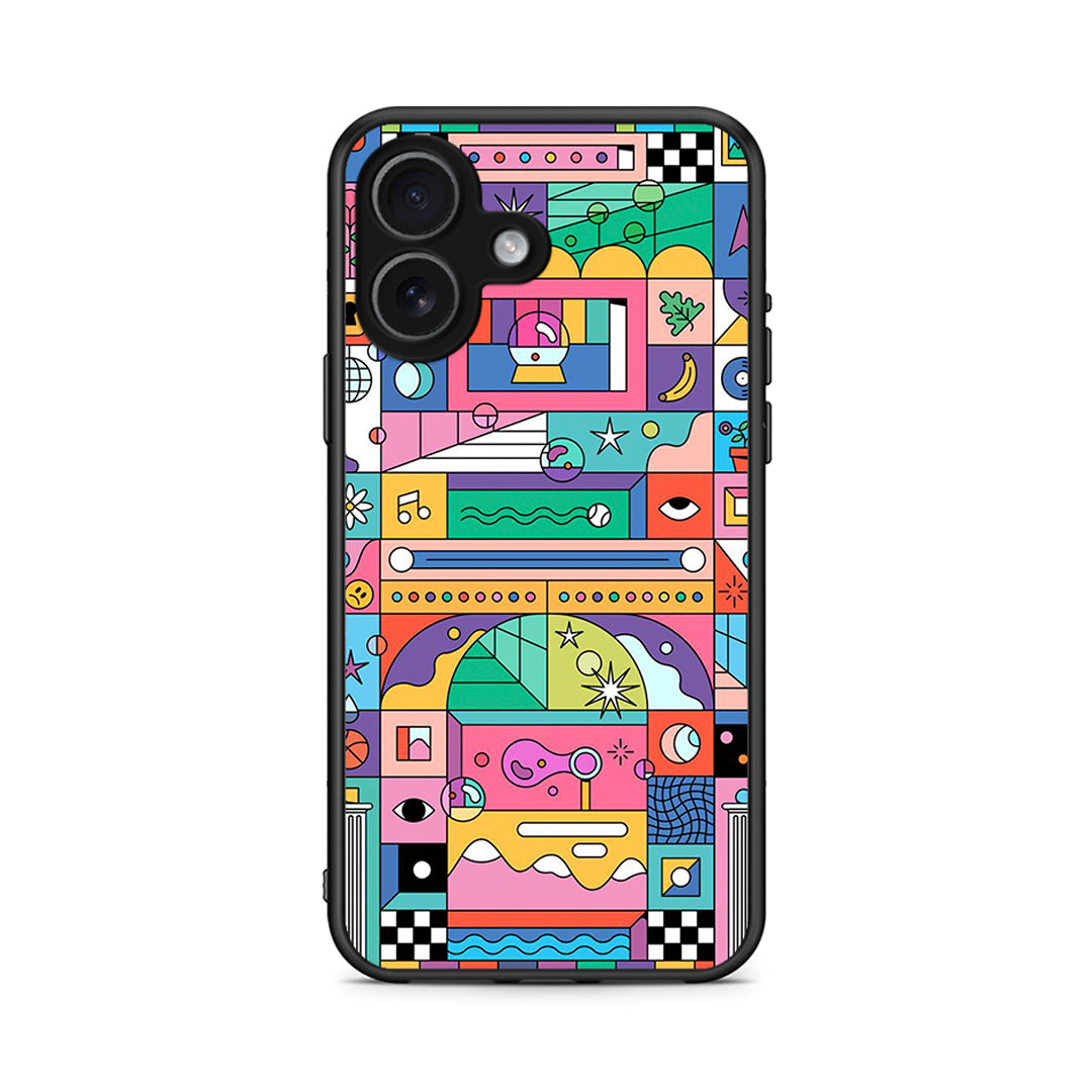 iPhone 17 Bubbles Soap θήκη από τη Smartfits με σχέδιο στο πίσω μέρος και μαύρο περίβλημα | Smartphone case with colorful back and black bezels by Smartfits