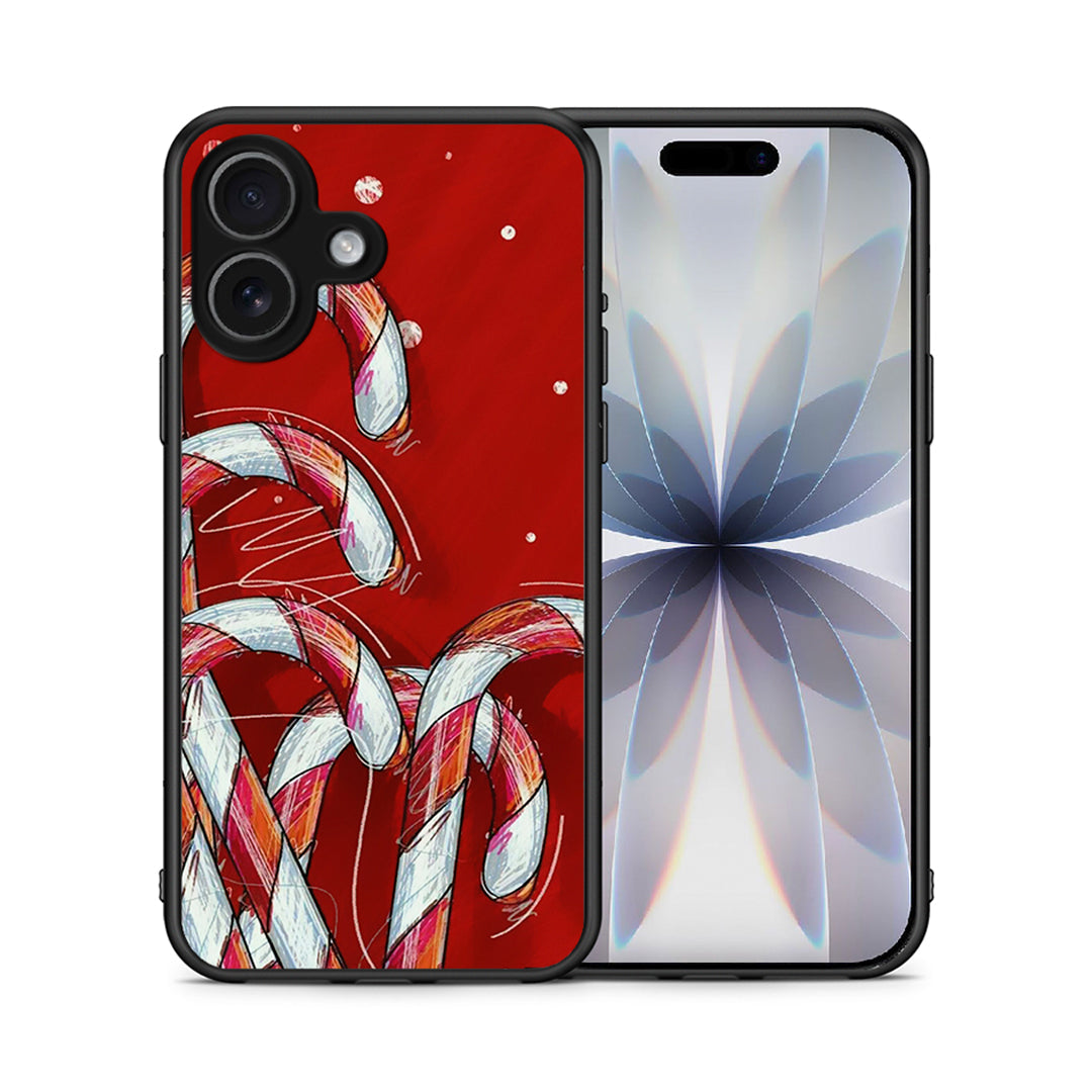 Θήκη iPhone 17 Candy Cane από τη Smartfits με σχέδιο στο πίσω μέρος και μαύρο περίβλημα | iPhone 17 Candy Cane case with colorful back and black bezels