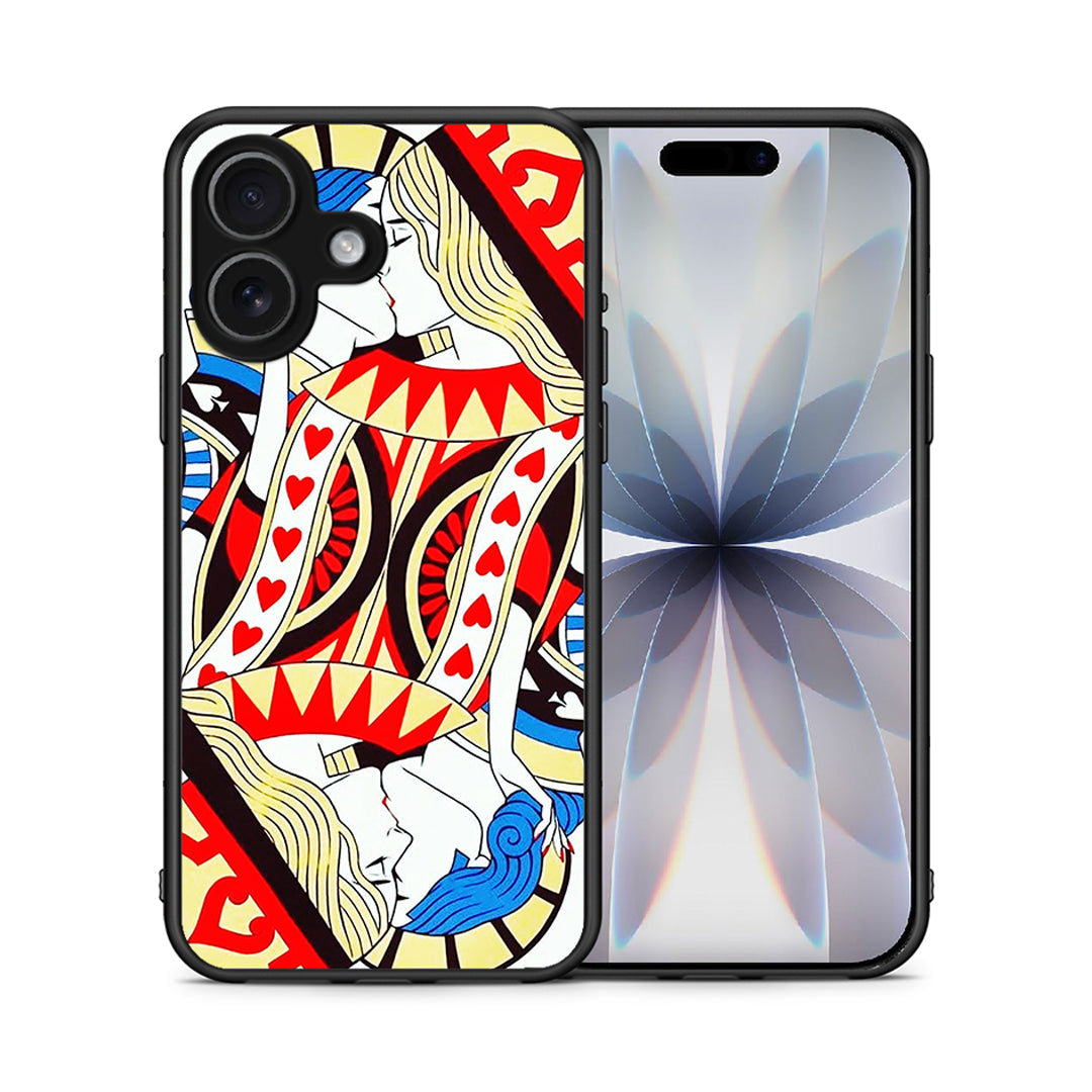 Θήκη iPhone 17 Card Love από τη Smartfits με σχέδιο στο πίσω μέρος και μαύρο περίβλημα | iPhone 17 Card Love case with colorful back and black bezels