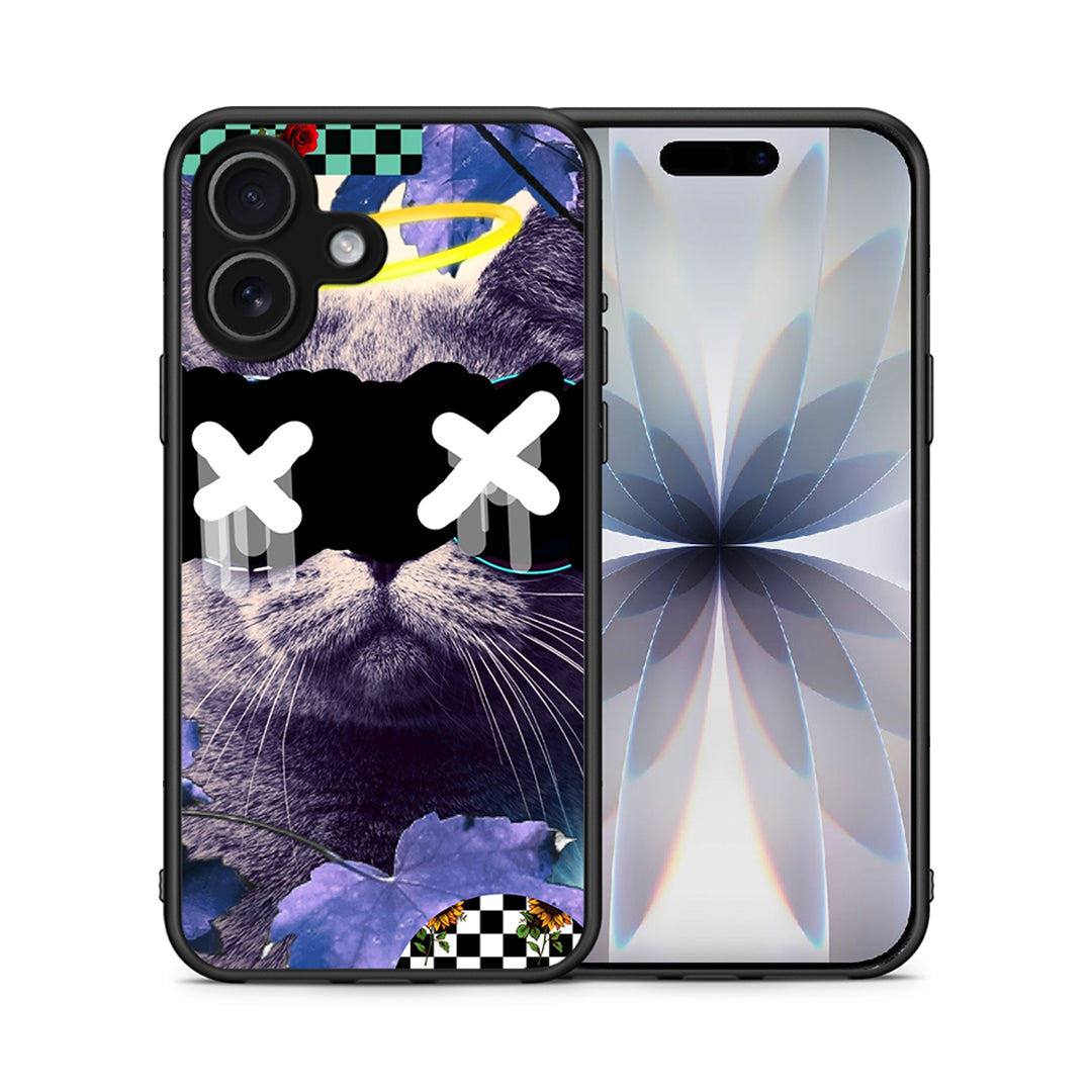 Θήκη iPhone 17 Cat Collage από τη Smartfits με σχέδιο στο πίσω μέρος και μαύρο περίβλημα | iPhone 17 Cat Collage case with colorful back and black bezels