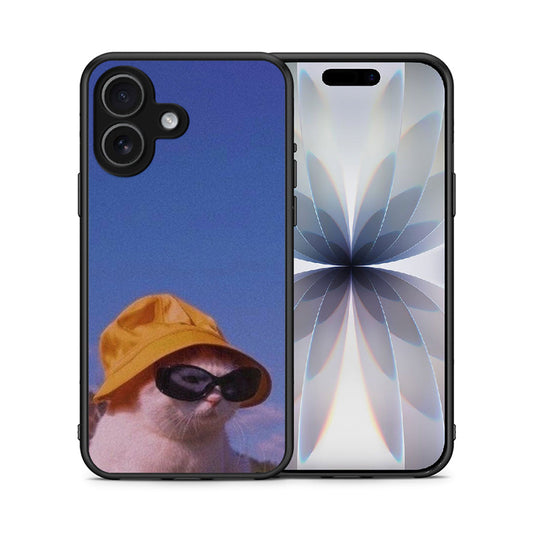 Θήκη iPhone 17 Cat Diva από τη Smartfits με σχέδιο στο πίσω μέρος και μαύρο περίβλημα | iPhone 17 Cat Diva case with colorful back and black bezels