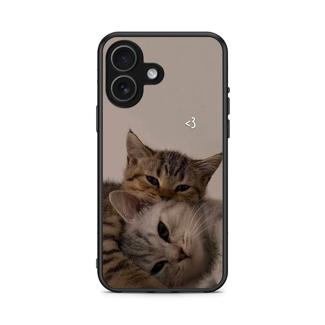 iPhone 17 Cats In Love Θήκη από τη Smartfits με σχέδιο στο πίσω μέρος και μαύρο περίβλημα | Smartphone case with colorful back and black bezels by Smartfits