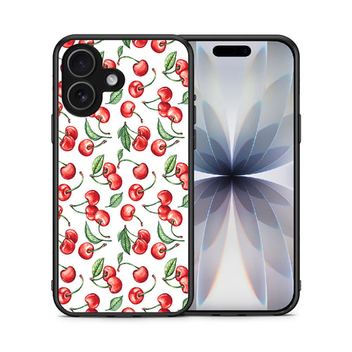 Θήκη iPhone 17 Cherry Summer από τη Smartfits με σχέδιο στο πίσω μέρος και μαύρο περίβλημα | iPhone 17 Cherry Summer case with colorful back and black bezels