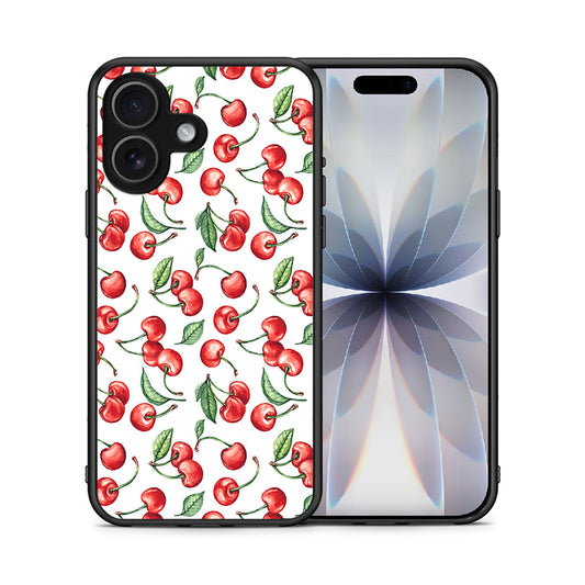 Θήκη iPhone 17 Cherry Summer από τη Smartfits με σχέδιο στο πίσω μέρος και μαύρο περίβλημα | iPhone 17 Cherry Summer case with colorful back and black bezels