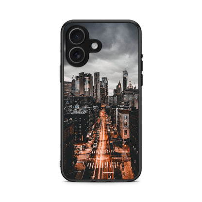 iPhone 17 City Lights θήκη από τη Smartfits με σχέδιο στο πίσω μέρος και μαύρο περίβλημα | Smartphone case with colorful back and black bezels by Smartfits