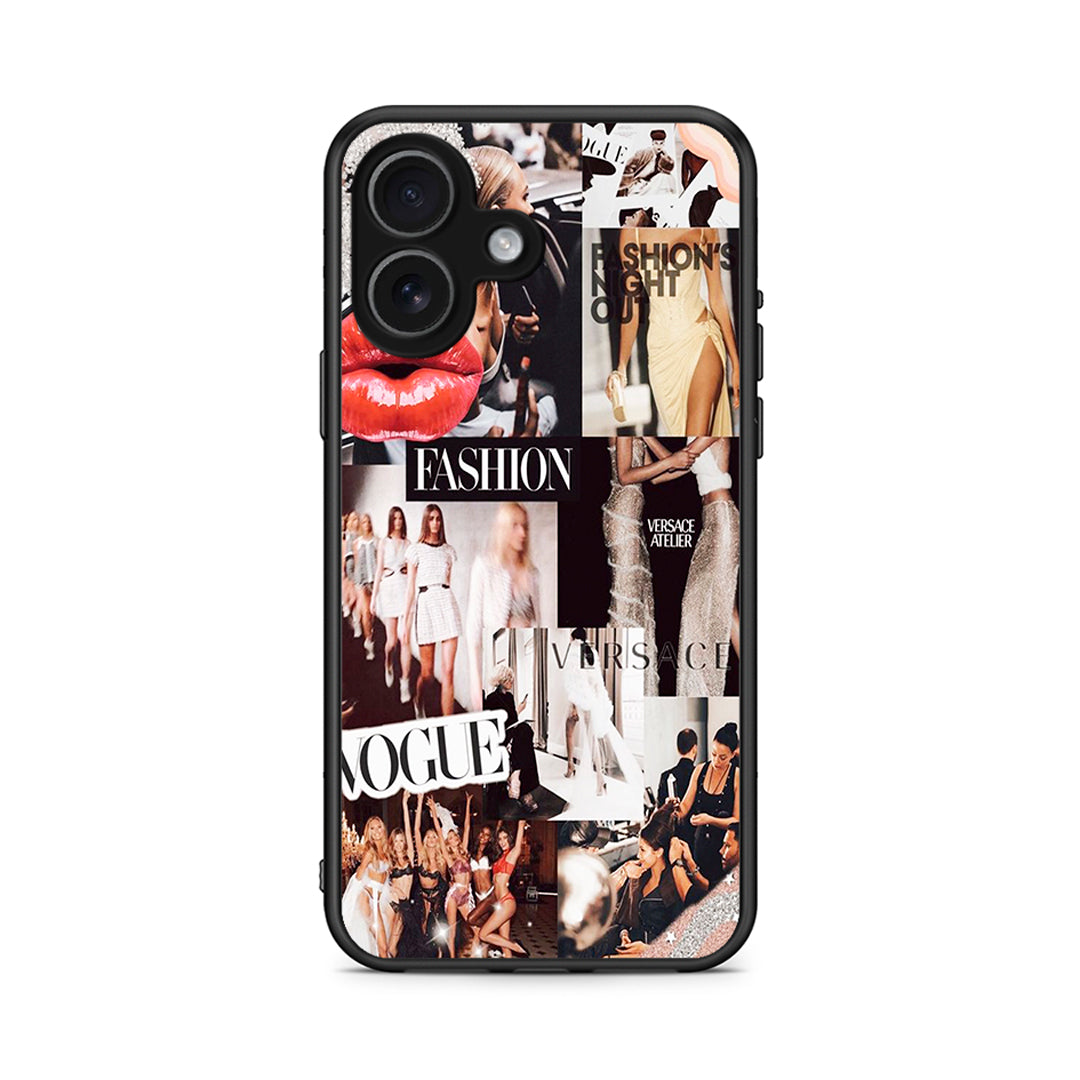iPhone 17 Collage Fashion Θήκη Αγίου Βαλεντίνου από τη Smartfits με σχέδιο στο πίσω μέρος και μαύρο περίβλημα | Smartphone case with colorful back and black bezels by Smartfits
