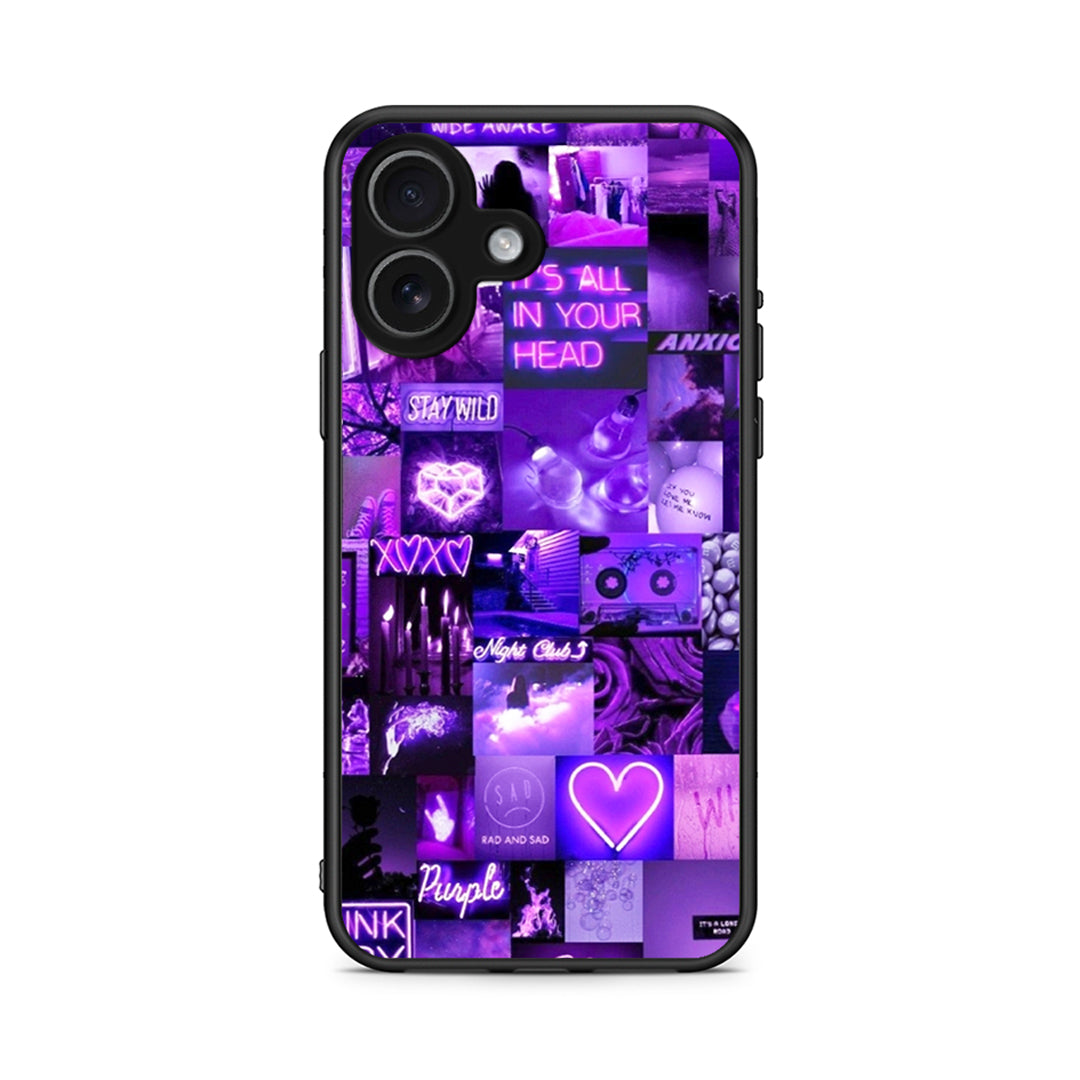 iPhone 17 Collage Stay Wild Θήκη Αγίου Βαλεντίνου από τη Smartfits με σχέδιο στο πίσω μέρος και μαύρο περίβλημα | Smartphone case with colorful back and black bezels by Smartfits