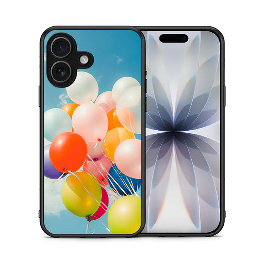 Θήκη iPhone 17 Colorful Balloons από τη Smartfits με σχέδιο στο πίσω μέρος και μαύρο περίβλημα | iPhone 17 Colorful Balloons case with colorful back and black bezels