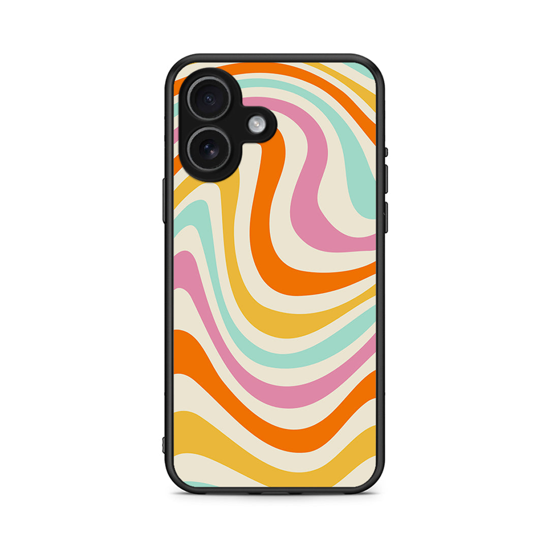 iPhone 17 Colourful Waves θήκη από τη Smartfits με σχέδιο στο πίσω μέρος και μαύρο περίβλημα | Smartphone case with colorful back and black bezels by Smartfits