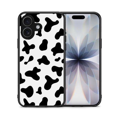 Θήκη iPhone 17 Cow Print από τη Smartfits με σχέδιο στο πίσω μέρος και μαύρο περίβλημα | iPhone 17 Cow Print case with colorful back and black bezels
