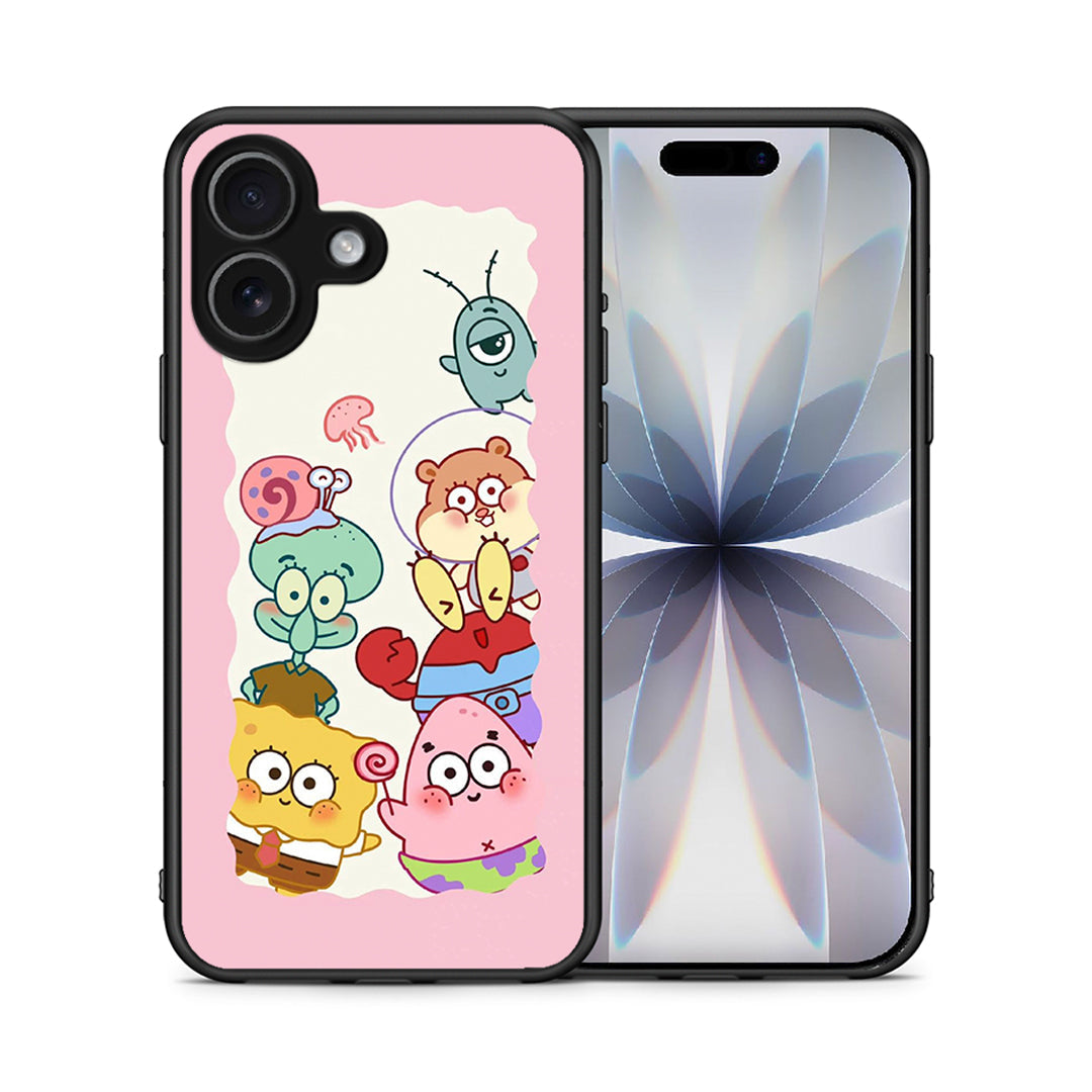 Θήκη iPhone 17 Cute Companion από τη Smartfits με σχέδιο στο πίσω μέρος και μαύρο περίβλημα | iPhone 17 Cute Companion case with colorful back and black bezels