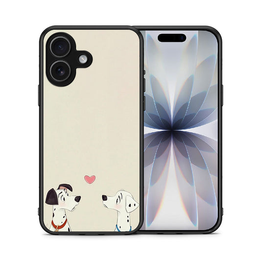 Θήκη iPhone 17 Dalmatians Love από τη Smartfits με σχέδιο στο πίσω μέρος και μαύρο περίβλημα | iPhone 17 Dalmatians Love case with colorful back and black bezels