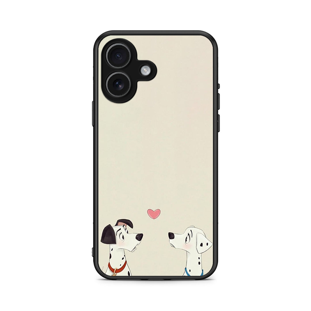iPhone 17 Dalmatians Love θήκη από τη Smartfits με σχέδιο στο πίσω μέρος και μαύρο περίβλημα | Smartphone case with colorful back and black bezels by Smartfits