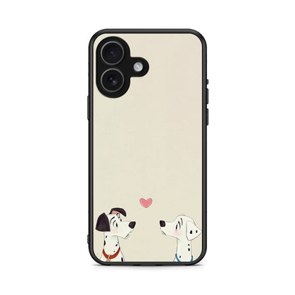 iPhone 17 Dalmatians Love θήκη από τη Smartfits με σχέδιο στο πίσω μέρος και μαύρο περίβλημα | Smartphone case with colorful back and black bezels by Smartfits
