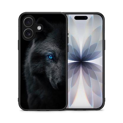 Θήκη iPhone 17 Dark Wolf από τη Smartfits με σχέδιο στο πίσω μέρος και μαύρο περίβλημα | iPhone 17 Dark Wolf case with colorful back and black bezels