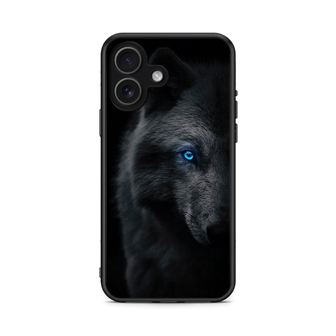 iPhone 17 Dark Wolf θήκη από τη Smartfits με σχέδιο στο πίσω μέρος και μαύρο περίβλημα | Smartphone case with colorful back and black bezels by Smartfits