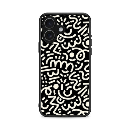 iPhone 17 Doodle Art Θήκη από τη Smartfits με σχέδιο στο πίσω μέρος και μαύρο περίβλημα | Smartphone case with colorful back and black bezels by Smartfits