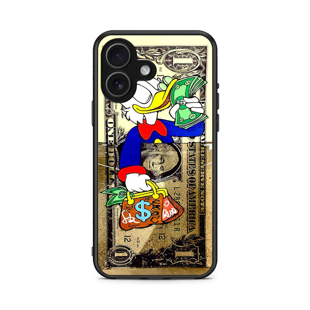 iPhone 17 Duck Money Θήκη από τη Smartfits με σχέδιο στο πίσω μέρος και μαύρο περίβλημα | Smartphone case with colorful back and black bezels by Smartfits