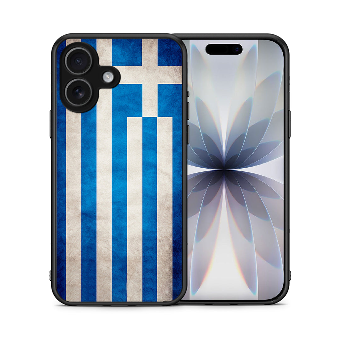 Θήκη iPhone 17 Greek Flag από τη Smartfits με σχέδιο στο πίσω μέρος και μαύρο περίβλημα | iPhone 17 Greek Flag case with colorful back and black bezels