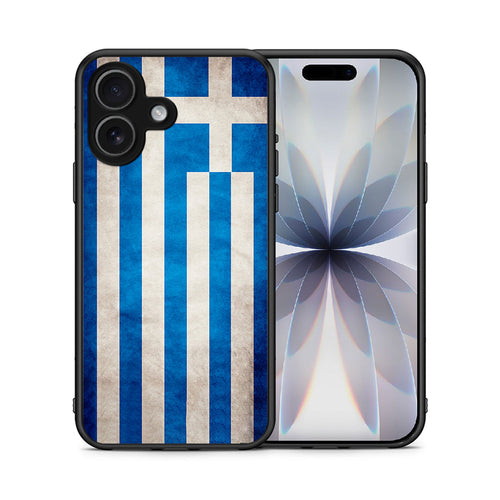 Θήκη iPhone 17 Greek Flag από τη Smartfits με σχέδιο στο πίσω μέρος και μαύρο περίβλημα | iPhone 17 Greek Flag case with colorful back and black bezels