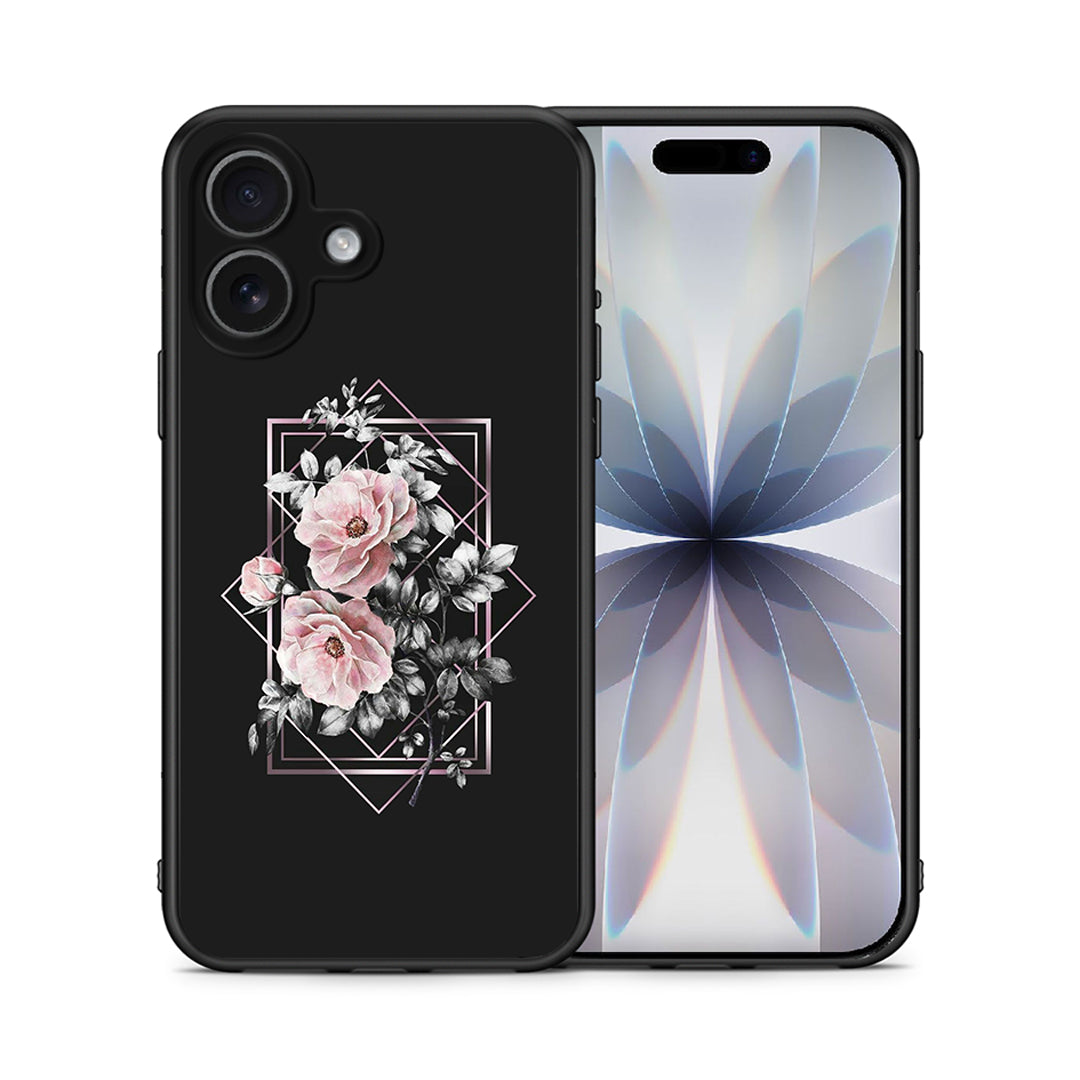 Θήκη iPhone 17 Frame Flower από τη Smartfits με σχέδιο στο πίσω μέρος και μαύρο περίβλημα | iPhone 17 Frame Flower case with colorful back and black bezels