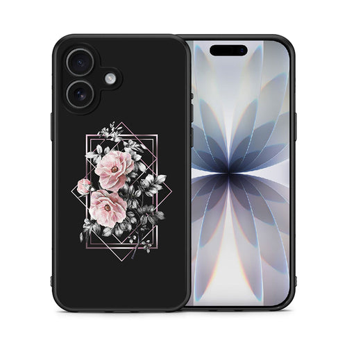 Θήκη iPhone 17 Frame Flower από τη Smartfits με σχέδιο στο πίσω μέρος και μαύρο περίβλημα | iPhone 17 Frame Flower case with colorful back and black bezels