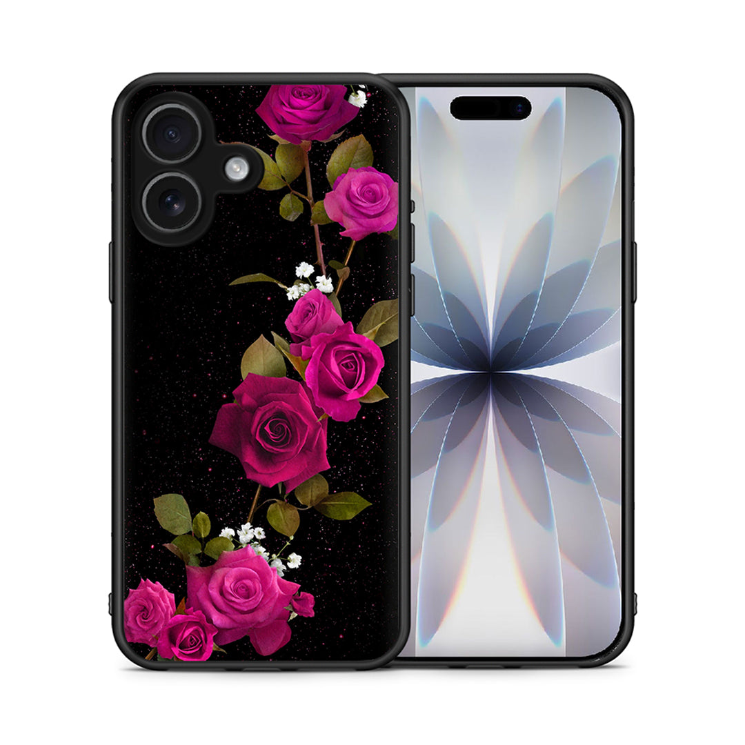 Θήκη iPhone 17 Red Roses Flower από τη Smartfits με σχέδιο στο πίσω μέρος και μαύρο περίβλημα | iPhone 17 Red Roses Flower case with colorful back and black bezels