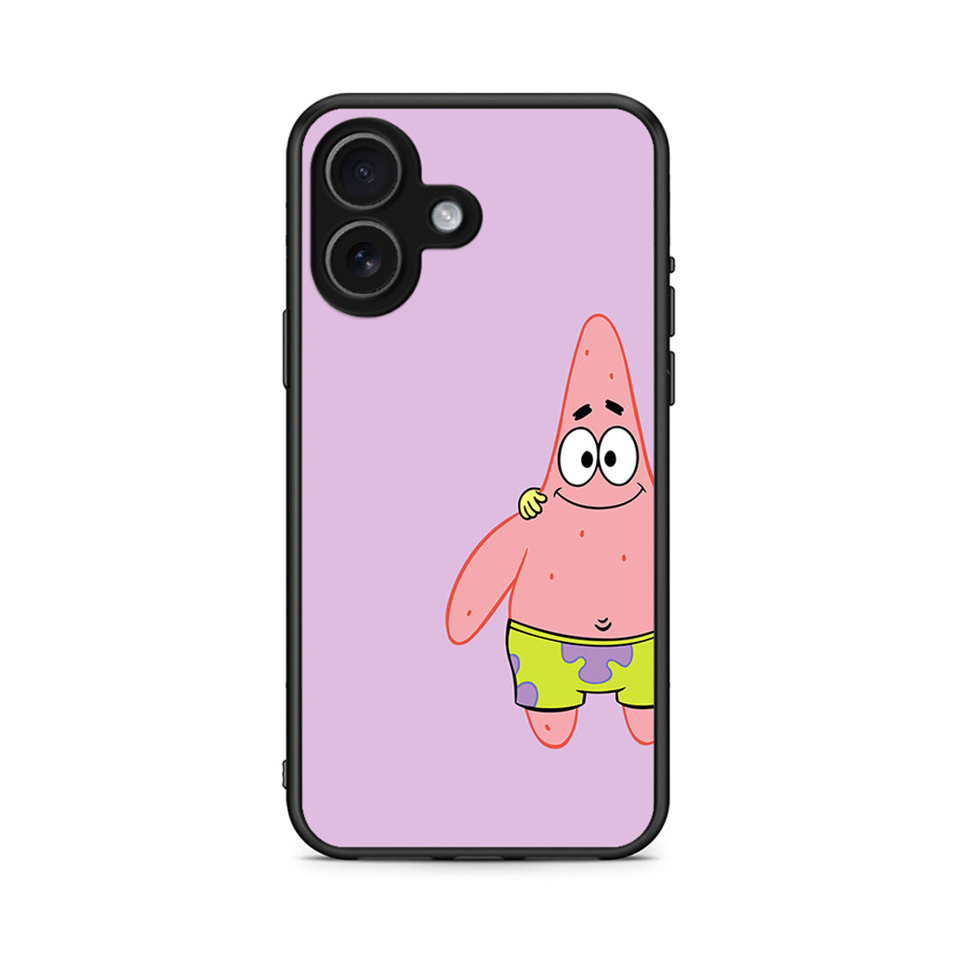 iPhone 17 Friends Patrick θήκη από τη Smartfits με σχέδιο στο πίσω μέρος και μαύρο περίβλημα | Smartphone case with colorful back and black bezels by Smartfits