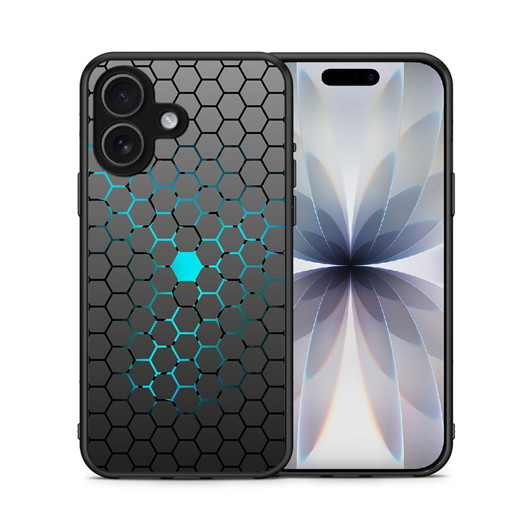 Θήκη iPhone 17 Hexagonal Geometric από τη Smartfits με σχέδιο στο πίσω μέρος και μαύρο περίβλημα | iPhone 17 Hexagonal Geometric case with colorful back and black bezels