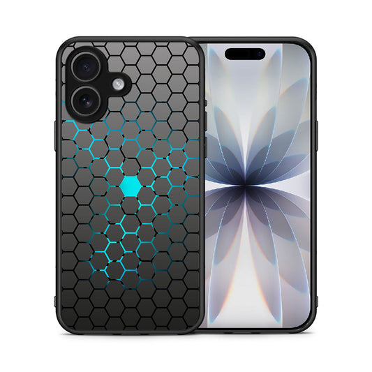 Θήκη iPhone 17 Hexagonal Geometric από τη Smartfits με σχέδιο στο πίσω μέρος και μαύρο περίβλημα | iPhone 17 Hexagonal Geometric case with colorful back and black bezels
