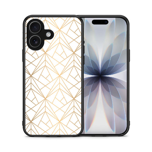 Θήκη iPhone 17 Luxury White Geometric από τη Smartfits με σχέδιο στο πίσω μέρος και μαύρο περίβλημα | iPhone 17 Luxury White Geometric case with colorful back and black bezels
